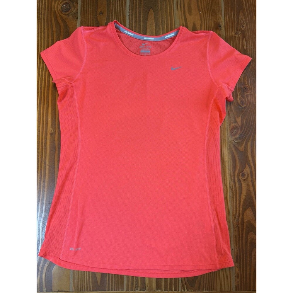 Nike Dri-Fit Women's Short Sleeve Athletic Shirt Large Neon Coral